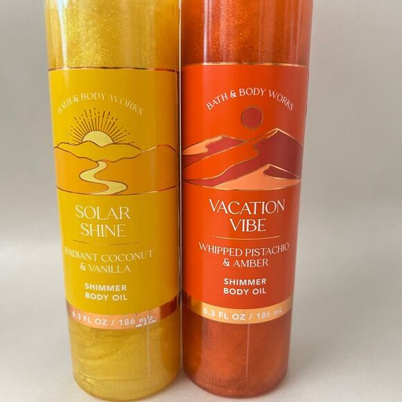 Bath & Body Works Vacation Vibe & Solar Shine Shimmer Body Oil 2 Pack - Picture 3 of 5